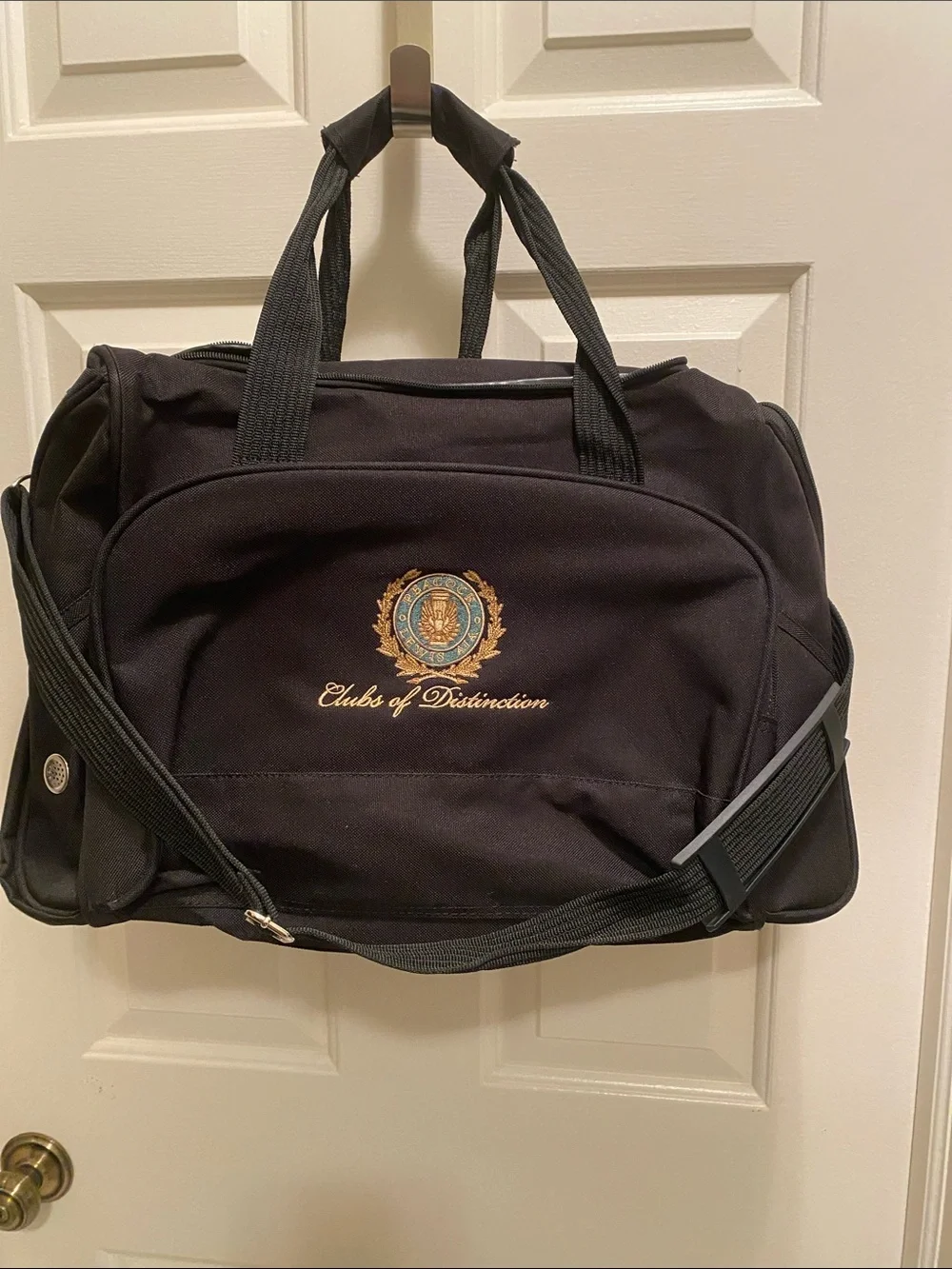 Club Black Duffel Bag with Embroidered Crest